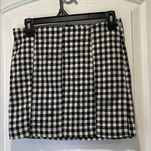 Free People Black and White Checkered Skirt size 4